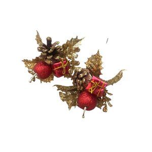 CHRISTMAS 2-PIECE GOLD/RED PICKS